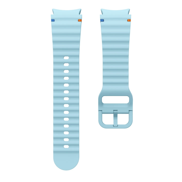 For Samsung Galaxy Watch 6 Classic Wave Pattern Stitched Silicone Watch Band