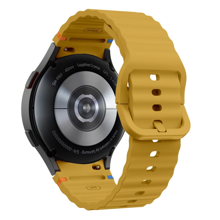 For Samsung Galaxy Watch 6 Classic Wave Pattern Stitched Silicone Watch Band