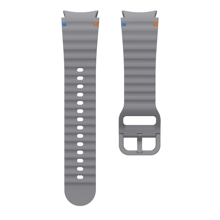 For Samsung Galaxy Watch 6 Classic Wave Pattern Stitched Silicone Watch Band