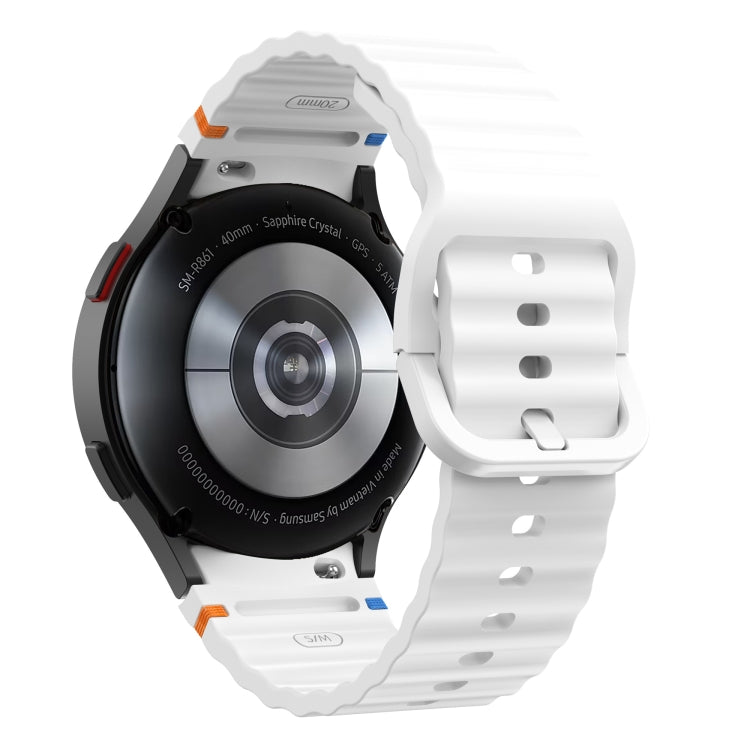 For Samsung Galaxy Watch 6 40 / 44mm Wave Pattern Stitched Silicone Watch Band