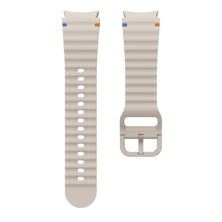For Samsung Galaxy Watch 5 40 / 44mm Wave Pattern Stitched Silicone Watch Band
