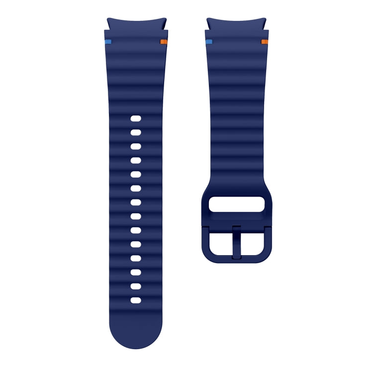 For Samsung Galaxy Watch 5 40 / 44mm Wave Pattern Stitched Silicone Watch Band