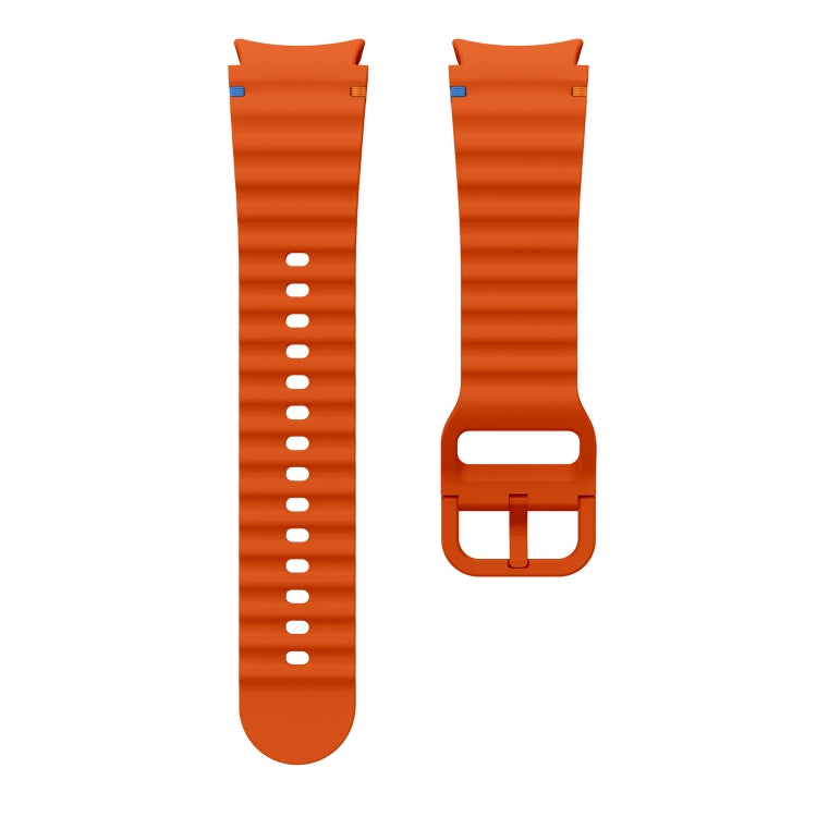 For Samsung Galaxy Watch 5 40 / 44mm Wave Pattern Stitched Silicone Watch Band