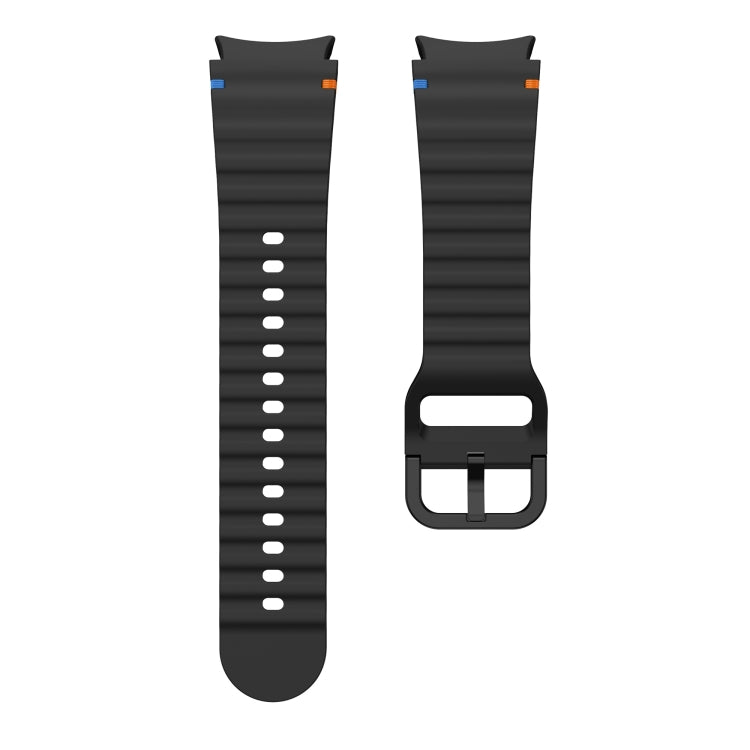 For Samsung Galaxy Watch 5 Pro Wave Pattern Stitched Silicone Watch Band