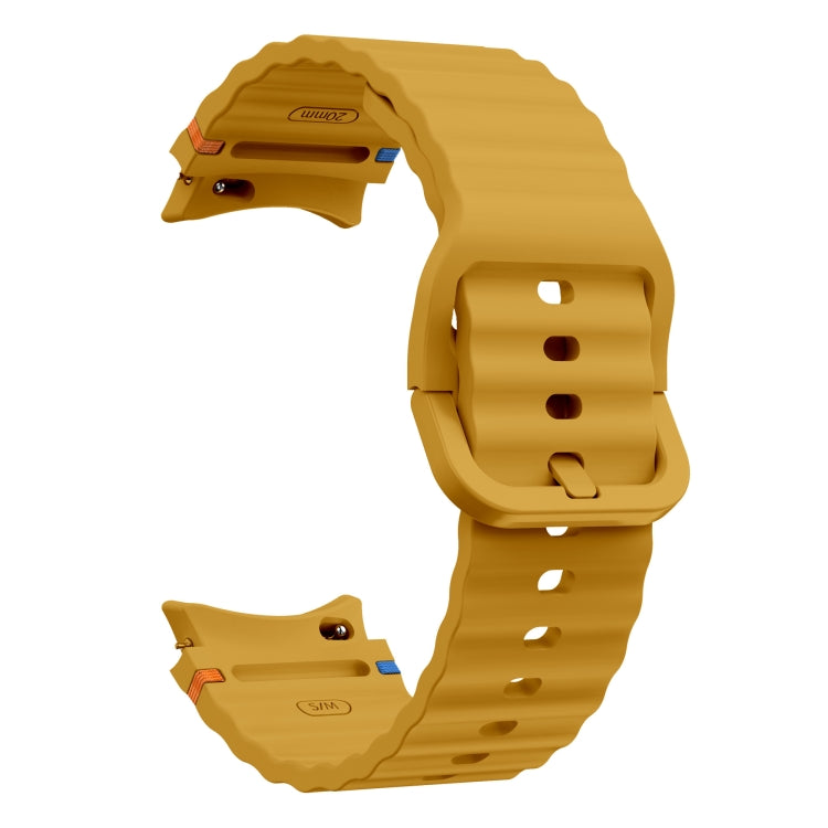 For Samsung Galaxy Watch 5 Pro Wave Pattern Stitched Silicone Watch Band