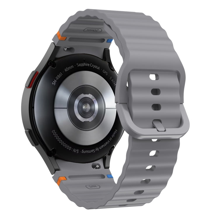 For Samsung Galaxy Watch 5 Pro Wave Pattern Stitched Silicone Watch Band