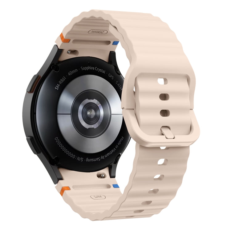 For Samsung Galaxy Watch 5 Pro Wave Pattern Stitched Silicone Watch Band