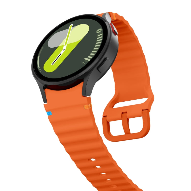 For Samsung Galaxy Watch 5 Pro Wave Pattern Stitched Silicone Watch Band