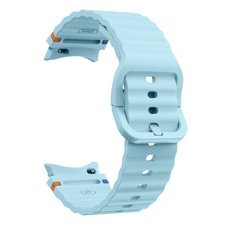 For Samsung Galaxy Watch3 41mm Wave Pattern Stitched Silicone Watch Band