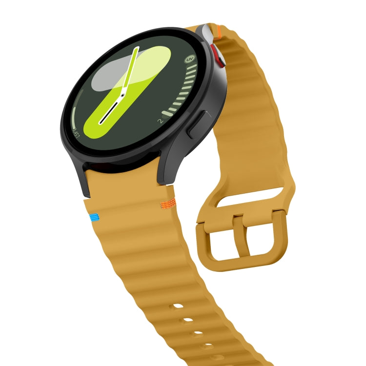 For Samsung Galaxy Watch3 41mm Wave Pattern Stitched Silicone Watch Band