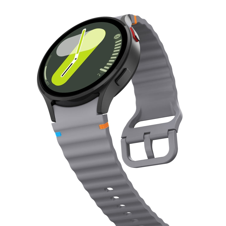 For Samsung Galaxy Watch3 41mm Wave Pattern Stitched Silicone Watch Band