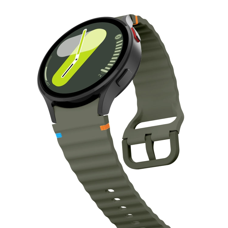 For Samsung Galaxy Watch3 41mm Wave Pattern Stitched Silicone Watch Band