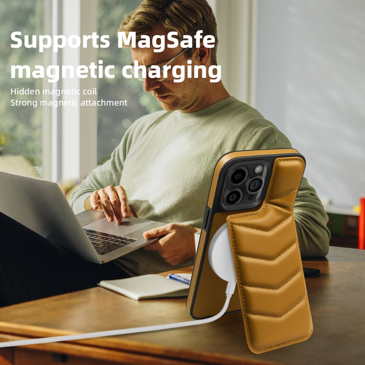 For iPhone 12 Pro Down Jacket Card Bag Holder MagSafe Phone Case