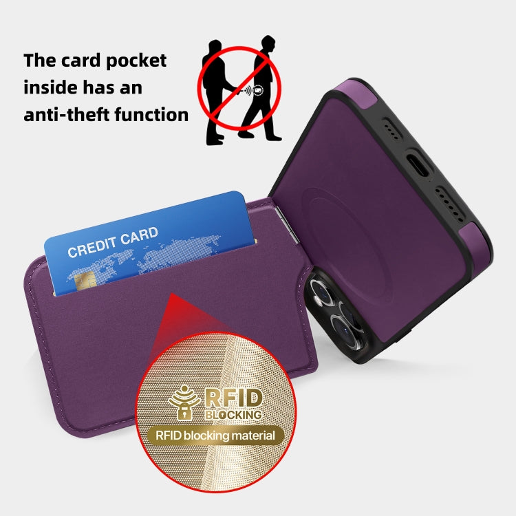 For iPhone 12 Pro Down Jacket Card Bag Holder MagSafe Phone Case