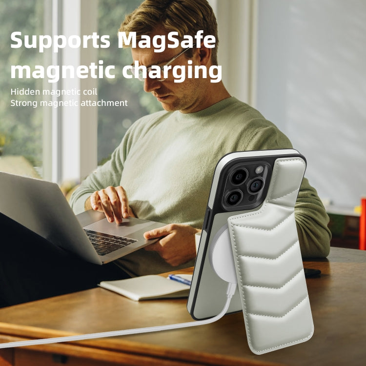 For iPhone 14 Down Jacket Card Bag Holder MagSafe Phone Case