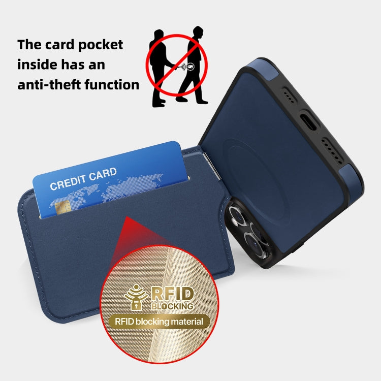 For iPhone 15 Down Jacket Card Bag Holder MagSafe Phone Case