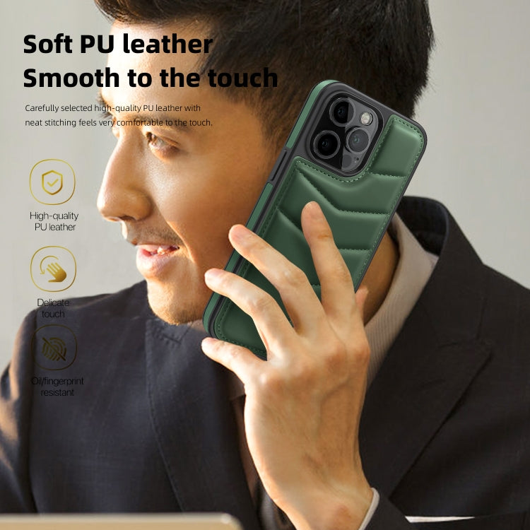 For iPhone 15 Down Jacket Card Bag Holder MagSafe Phone Case