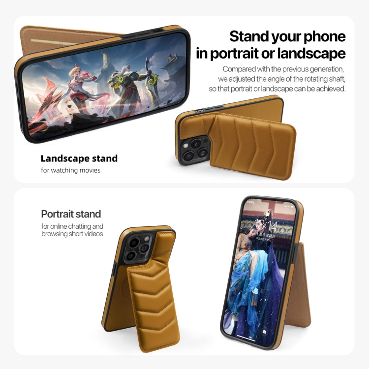 For iPhone 15 Down Jacket Card Bag Holder MagSafe Phone Case
