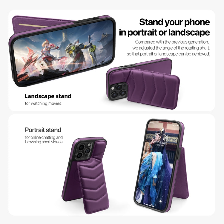 For iPhone 15 Down Jacket Card Bag Holder MagSafe Phone Case