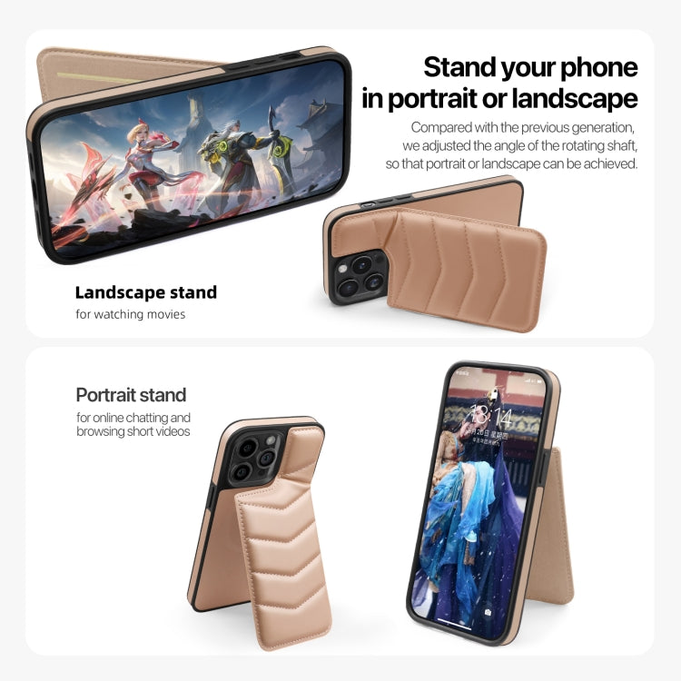 For iPhone 15 Pro Down Jacket Card Bag Holder MagSafe Phone Case