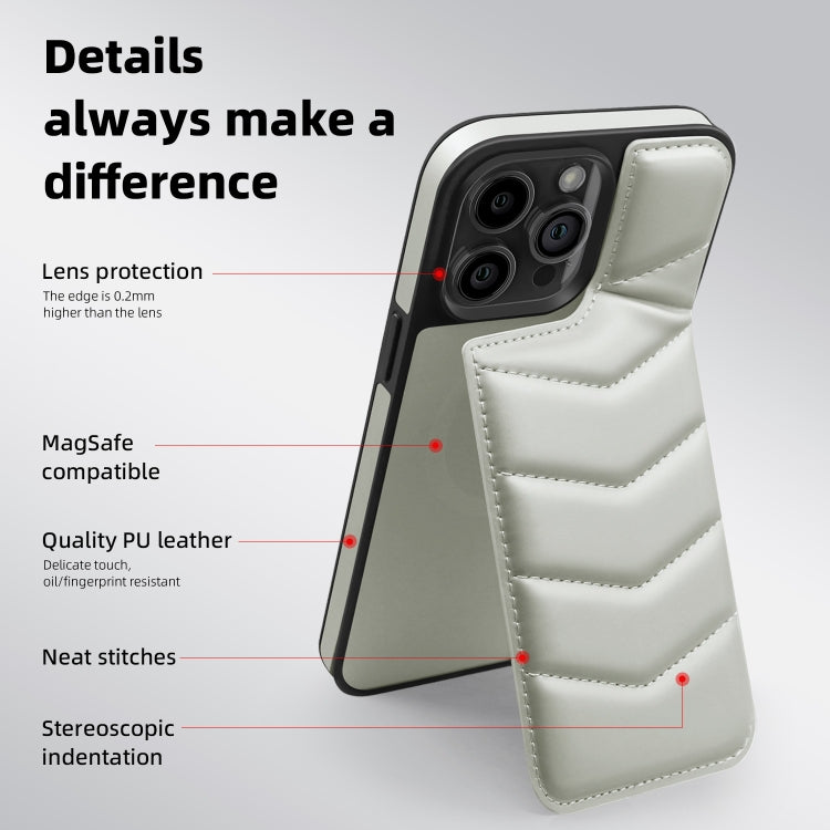 For iPhone 15 Plus Down Jacket Card Bag Holder MagSafe Phone Case