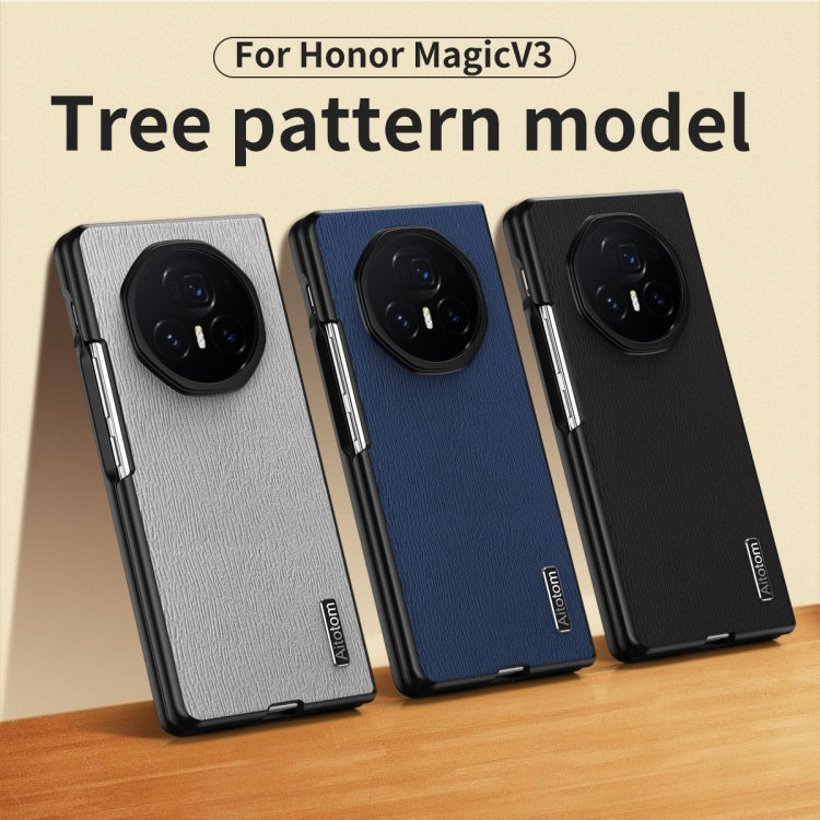 For Honor Magic V3 Tree Bark Leather Shockproof Phone Case