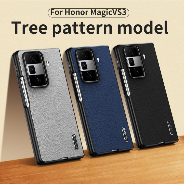 For Honor Magic Vs3 Tree Bark Leather Shockproof Phone Case