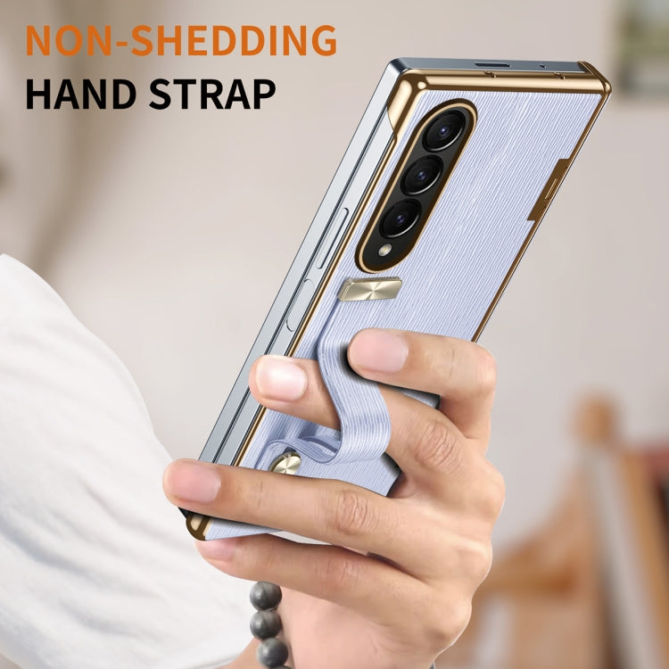 For Galaxy Z Fold3 Retractable Wrist Strap Invisible Stand Phone Case