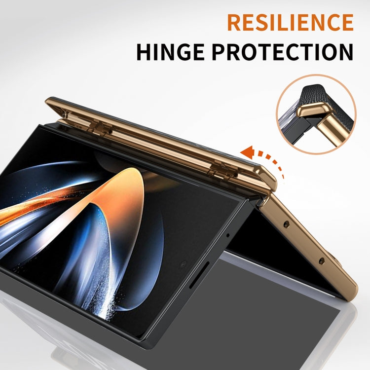 For Galaxy Z Fold4 Retractable Wrist Strap Invisible Stand Phone Case