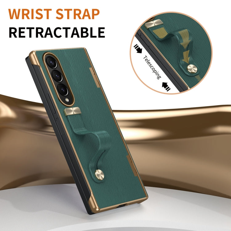For Galaxy Z Fold4 Retractable Wrist Strap Invisible Stand Phone Case