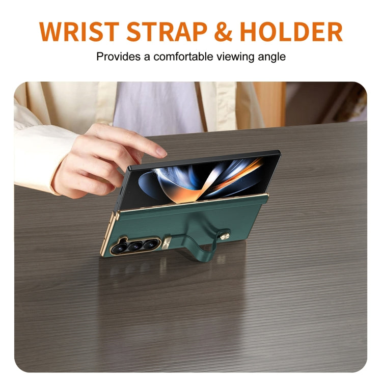 For Galaxy Z Fold4 Retractable Wrist Strap Invisible Stand Phone Case