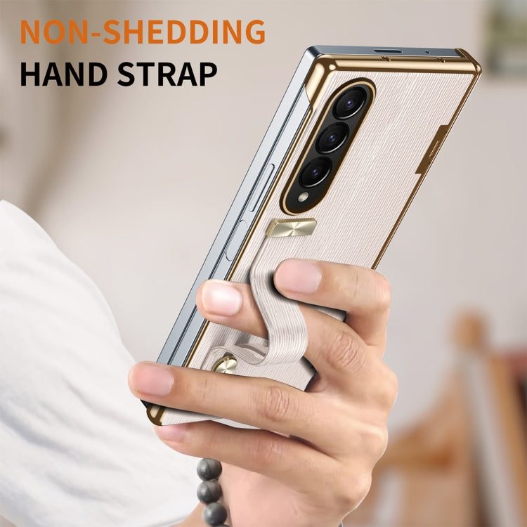 For Galaxy Z Fold4 Retractable Wrist Strap Invisible Stand Phone Case