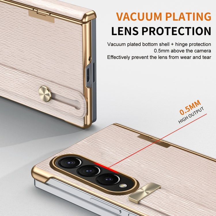 For Galaxy Z Fold4 Retractable Wrist Strap Invisible Stand Phone Case