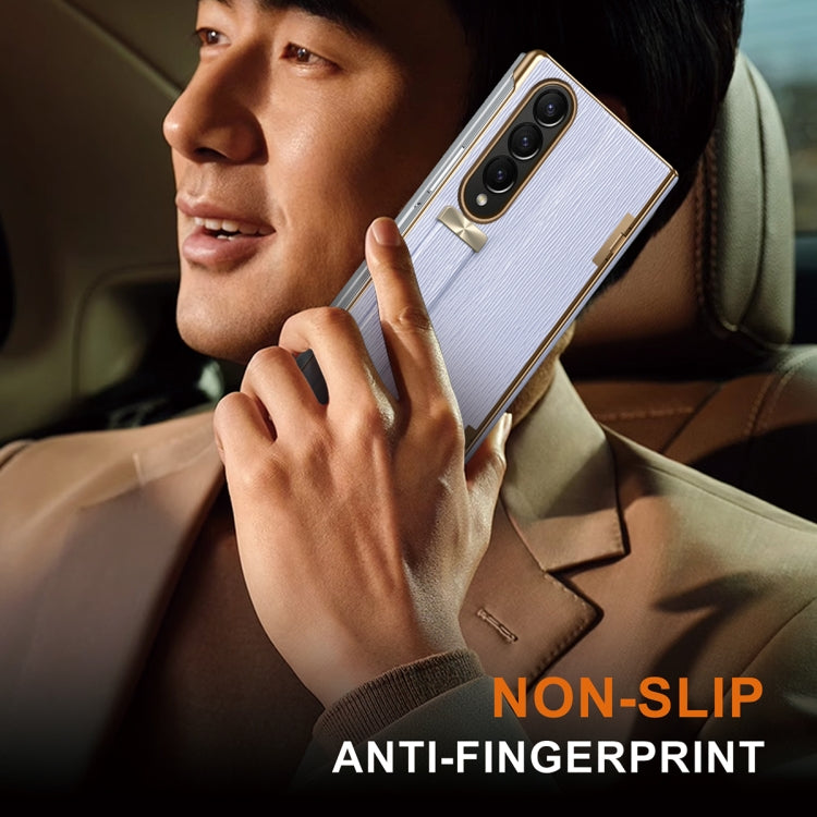 For Galaxy Z Fold4 Retractable Wrist Strap Invisible Stand Phone Case