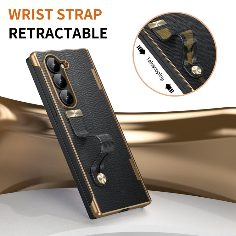 For Galaxy Z Fold5 Retractable Wrist Strap Invisible Stand Phone Case