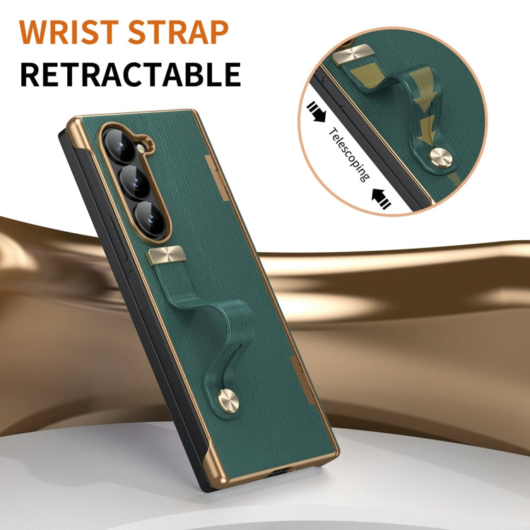 For Galaxy Z Fold5 Retractable Wrist Strap Invisible Stand Phone Case