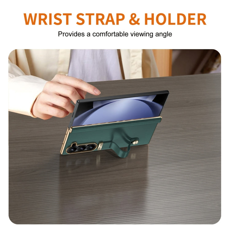 For Galaxy Z Fold5 Retractable Wrist Strap Invisible Stand Phone Case