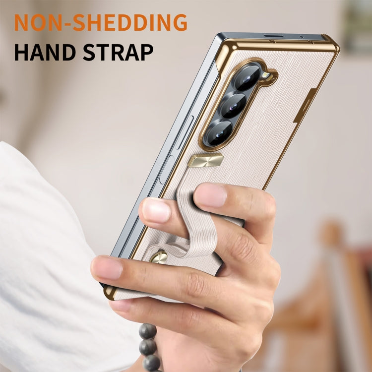For Galaxy Z Fold5 Retractable Wrist Strap Invisible Stand Phone Case