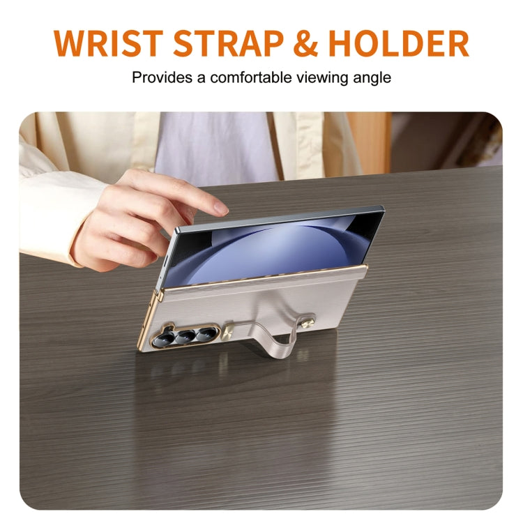 For Galaxy Z Fold5 Retractable Wrist Strap Invisible Stand Phone Case