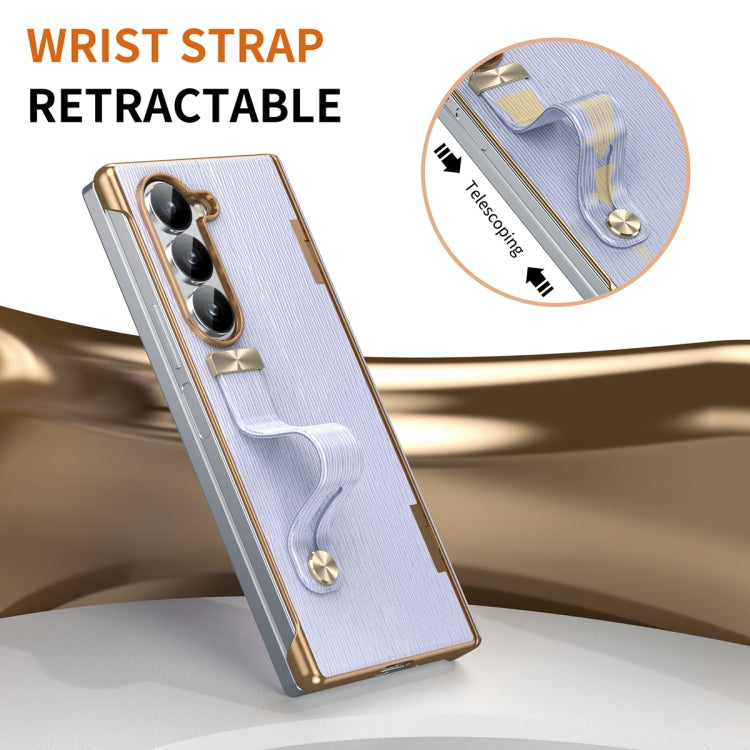 For Galaxy Z Fold5 Retractable Wrist Strap Invisible Stand Phone Case