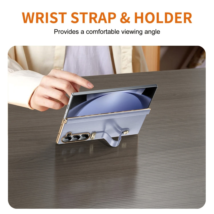 For Galaxy Z Fold5 Retractable Wrist Strap Invisible Stand Phone Case