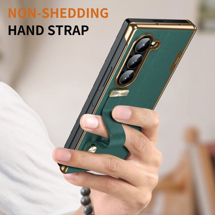 For Galaxy Z Fold6 Retractable Wrist Strap Invisible Stand Phone Case