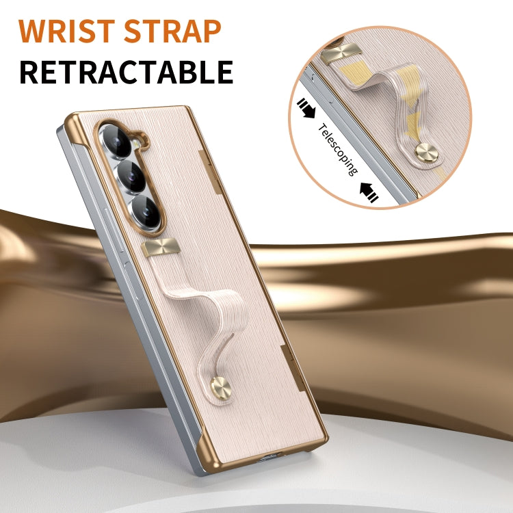 For Galaxy Z Fold6 Retractable Wrist Strap Invisible Stand Phone Case
