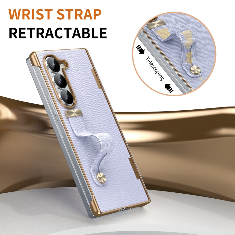 For Galaxy Z Fold6 Retractable Wrist Strap Invisible Stand Phone Case
