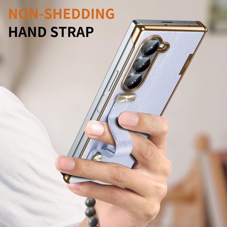 For Galaxy Z Fold6 Retractable Wrist Strap Invisible Stand Phone Case