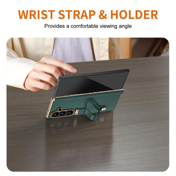 For Galaxy Z Fold7 Retractable Wrist Strap Invisible Stand Phone Case