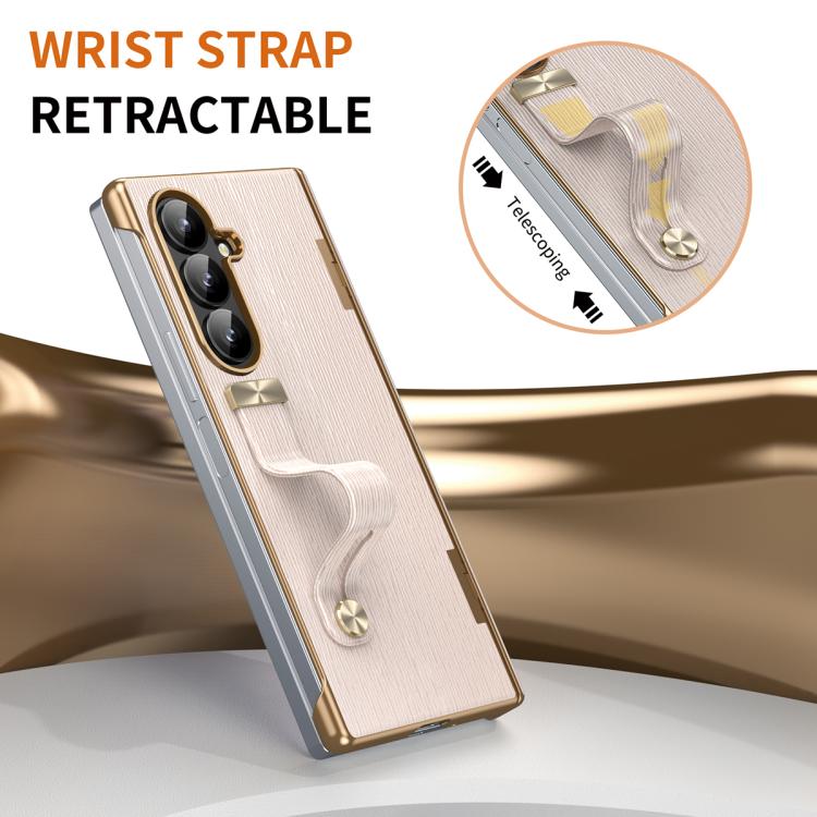For Galaxy Z Fold7 Retractable Wrist Strap Invisible Stand Phone Case