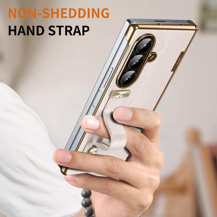 For Galaxy Z Fold7 Retractable Wrist Strap Invisible Stand Phone Case