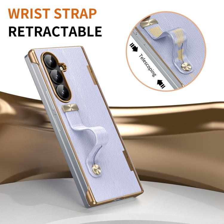 For Galaxy Z Fold7 Retractable Wrist Strap Invisible Stand Phone Case