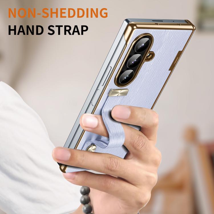 For Galaxy Z Fold7 Retractable Wrist Strap Invisible Stand Phone Case